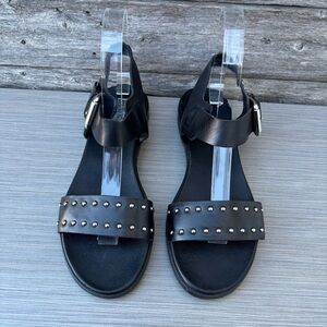 Pikolinos Black Studded Buckle Sandals